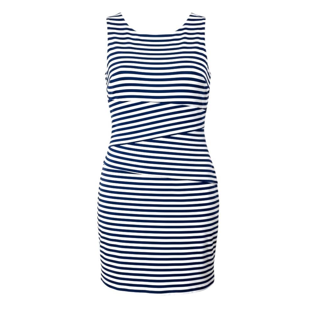 J. McLaughlin Women's L Nicola Catalina Cloth Striped Sleeveless Sheath Dress